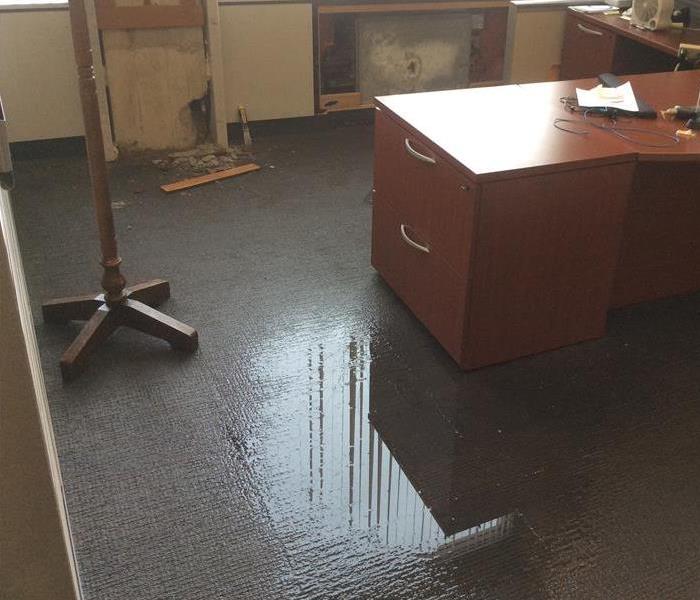 Flooded office space