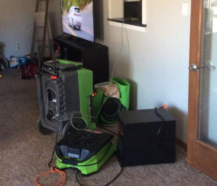 SERVPRO air mover placed to help drying process