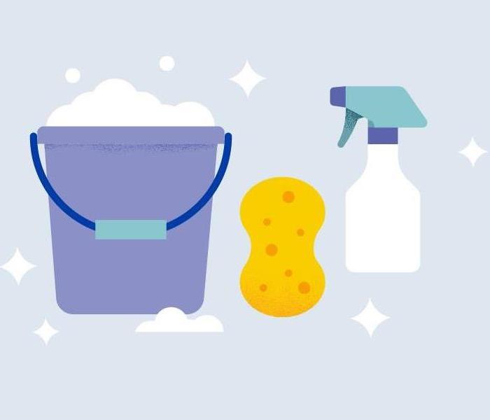 Animated image of cleaning bucket and cleaning solution