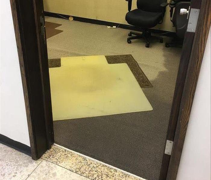 Water damage in office space