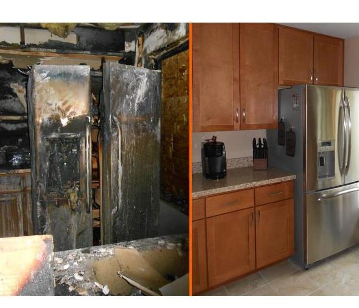 House fire before restoration services and after